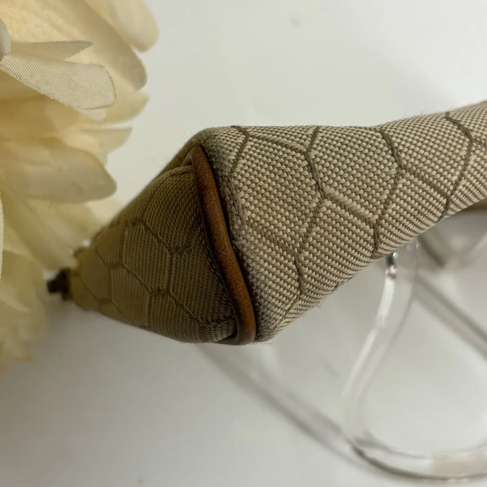 Authentic 1990s CHRISTIAN DIOR Brown Honeycomb Clutch Pouch Cosmetics Bag France
